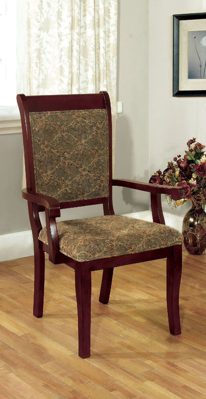 St. Nicholas - Arm Chair (Set of 2) - Antique Cherry / Beige