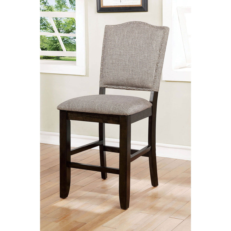 Teagan - Counter Height Chair (Set of 2) - Dark Walnut / Gray
