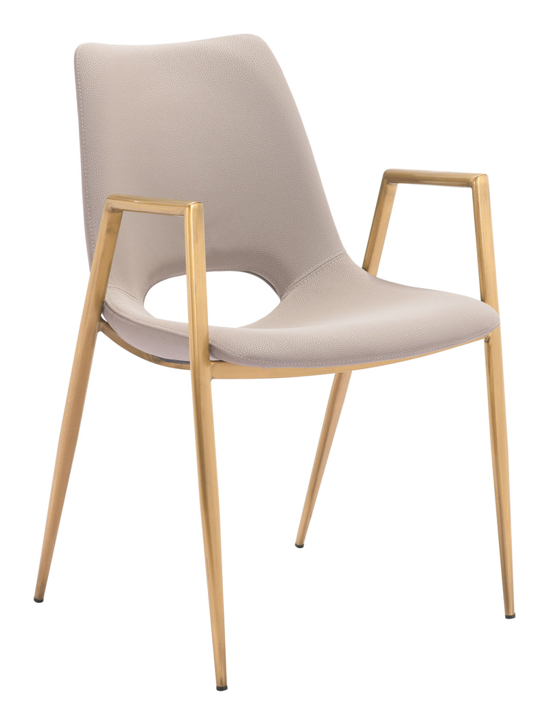 Desi - Dining Chair (Set of 2) - Beige & Gold