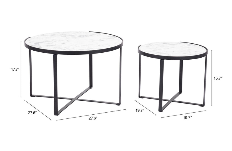 Brioche - Coffee Table Set - White & Black