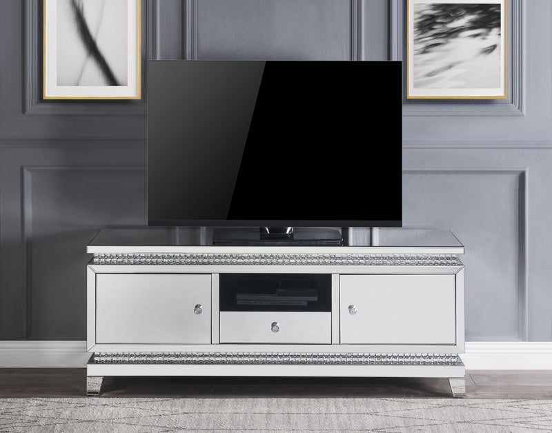Lotus - TV Stand - Mirrored & Faux Crystals