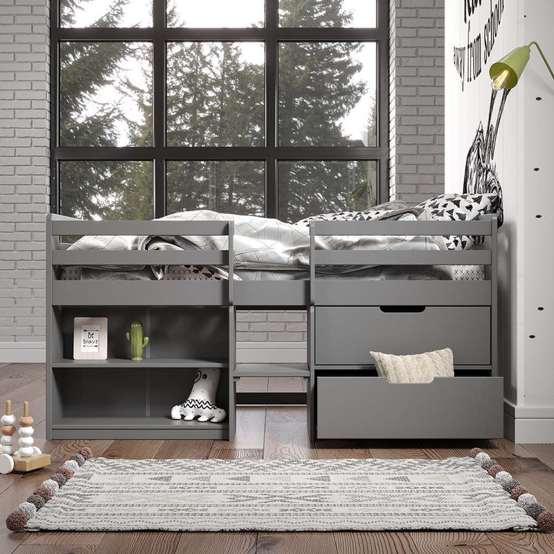 Fabiana - Twin Loft Bed - Gray Finish