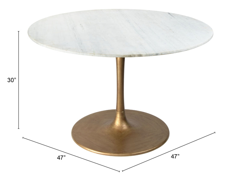 Ithaca - Dining Table - White & Gold