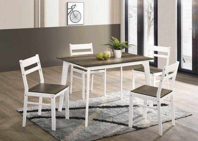 Debbie - 5 Piece Dining Table Set - Gray / White