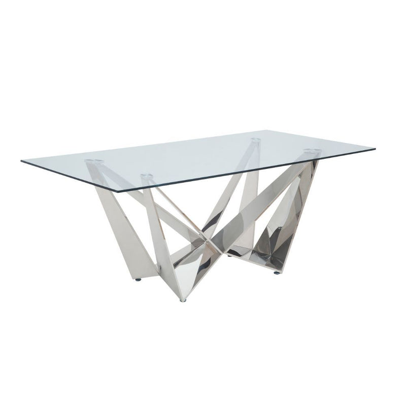 Dekel - Dining Table - Clear Glass & Stainless Steel