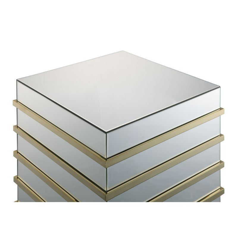 Osma - End Table - Mirrored & Gold
