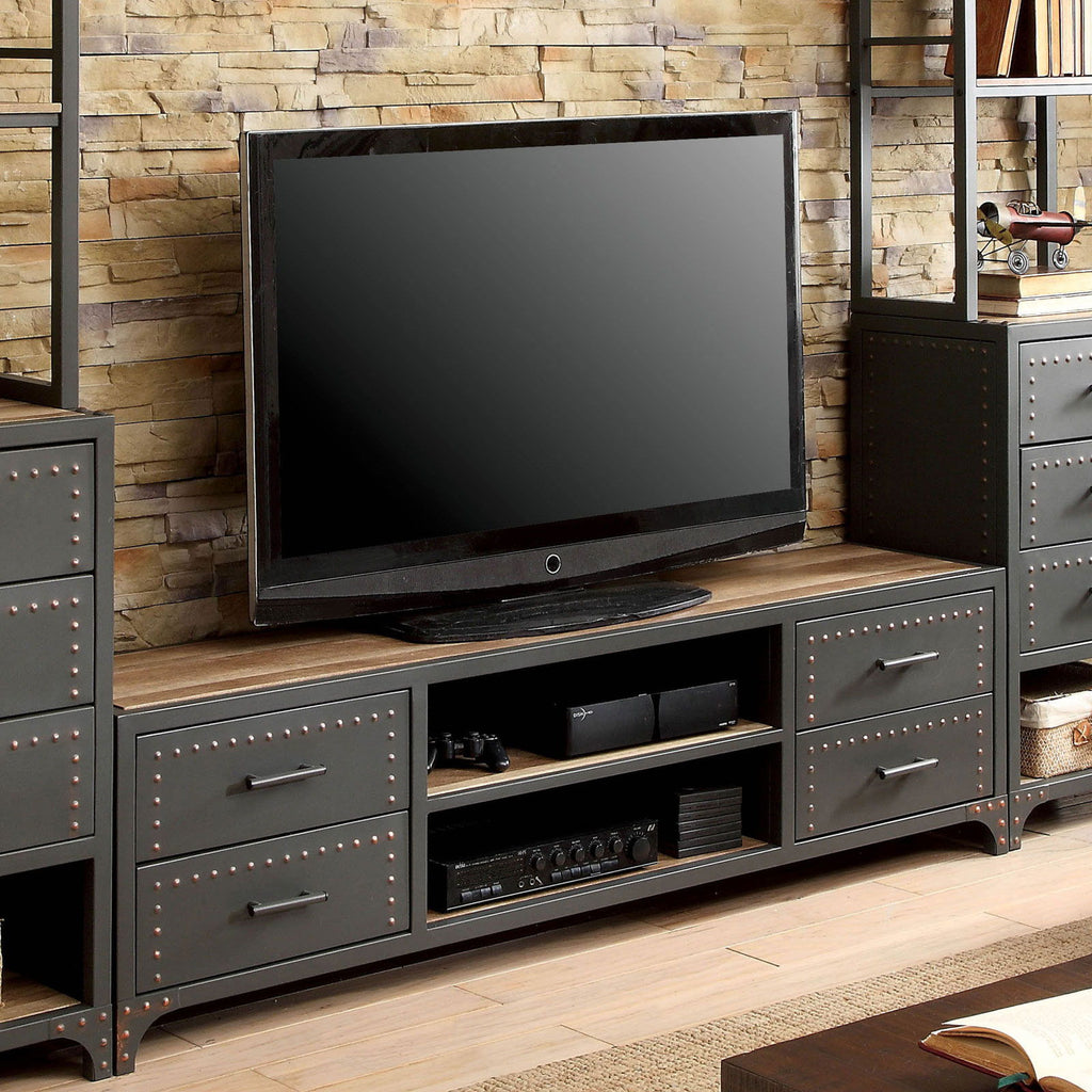 Galway - TV Stand - Gray / Natural Tone