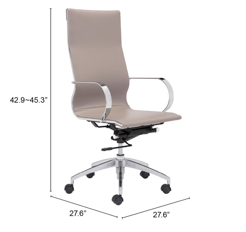 Glider - High Back Office Chair - Taupe