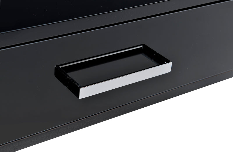 Coleen - Desk - Black High Gloss & Chrome