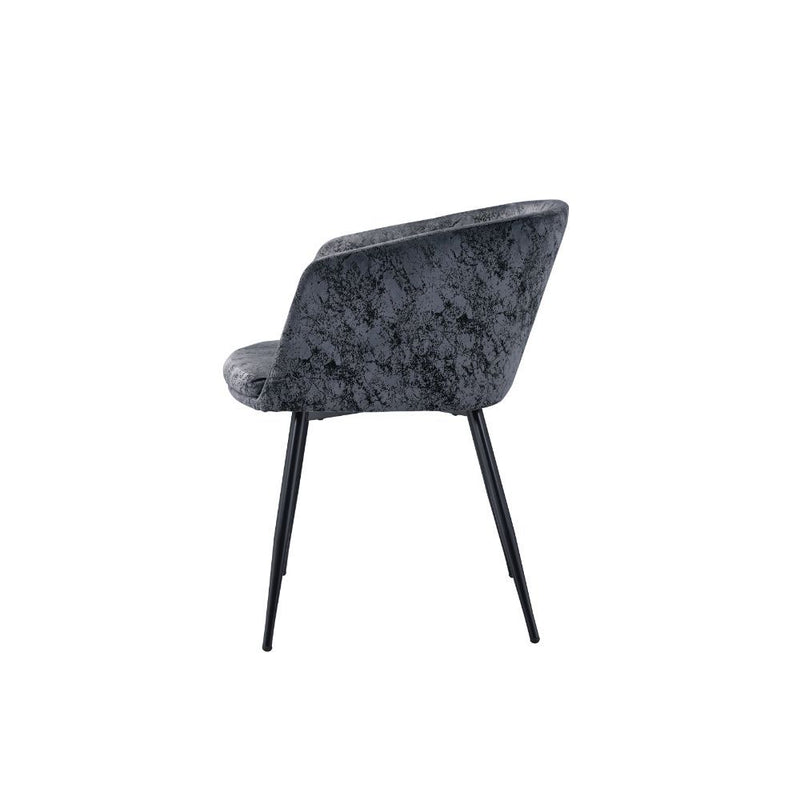 Taigi - Chair & Table - Gray Velvet & Black