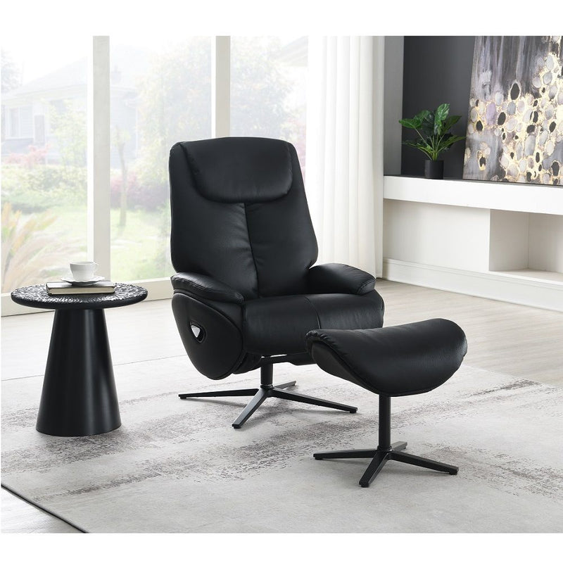 Labonita - Motion Accent Chair With Swivel & Ottoman - Black