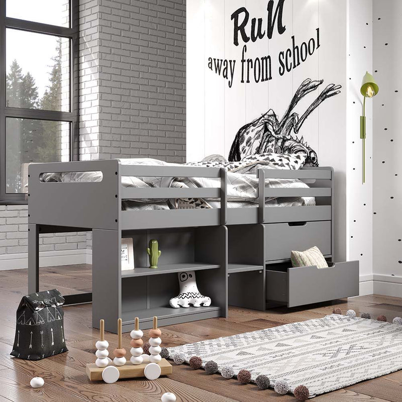 Fabiana - Twin Loft Bed - Gray Finish