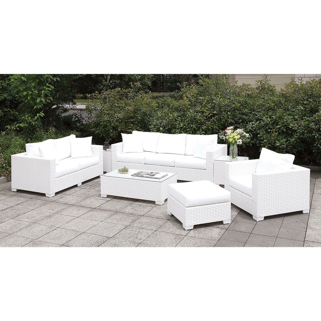 Somani - L-Sectional & Large Ottoman & End Table & Chair & Ottoman - White