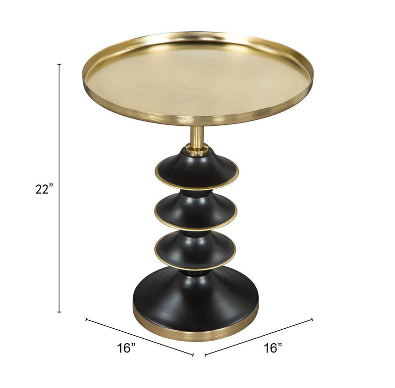 Donahue - Side Table - Gold & Black