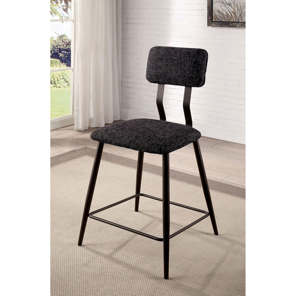 Dicarda - Counter Height Chair (Set of 2) - Black / Distressed Dark Oak