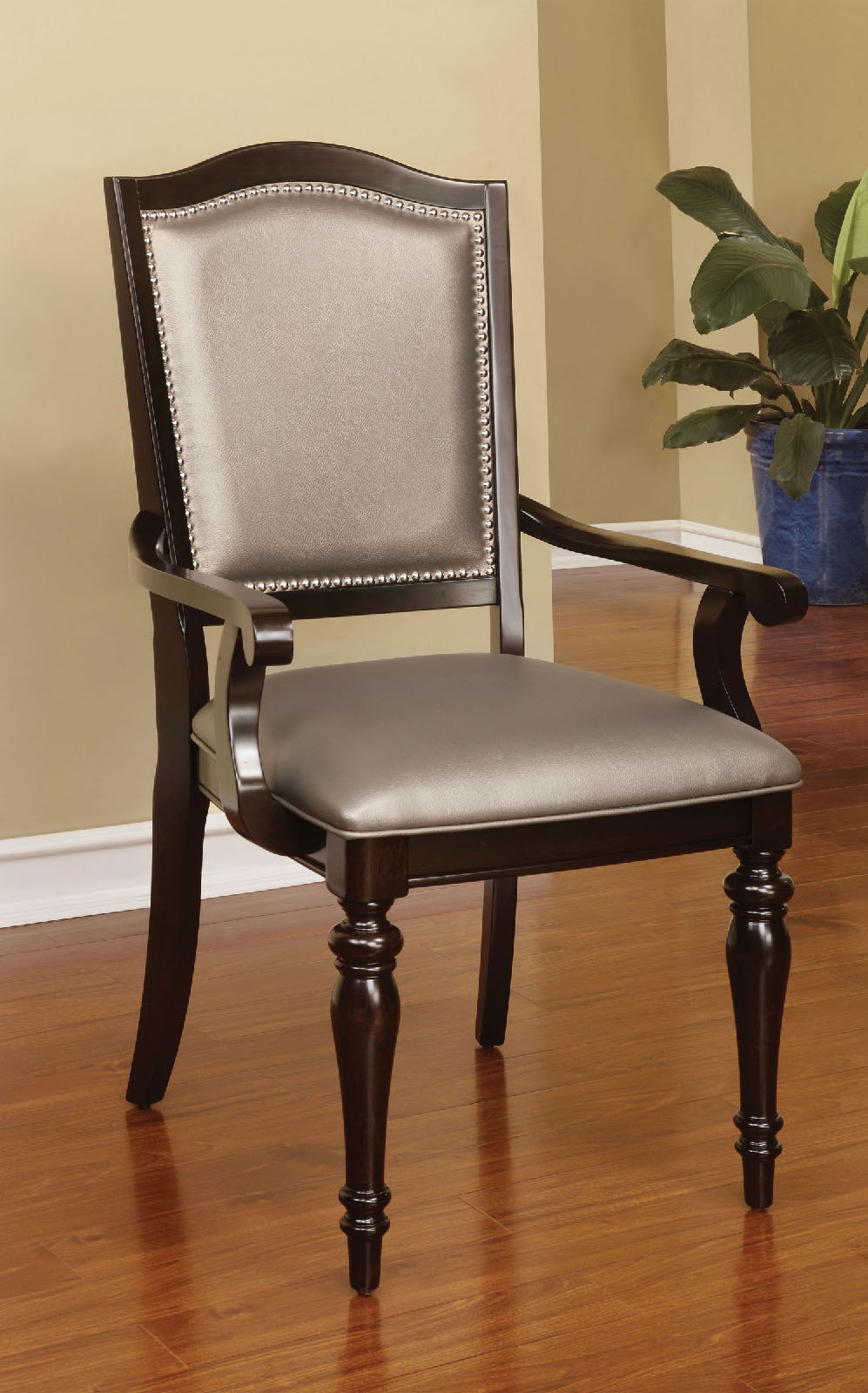 Harrington - Arm Chair (Set of 2) - Dark Walnut / Pewter