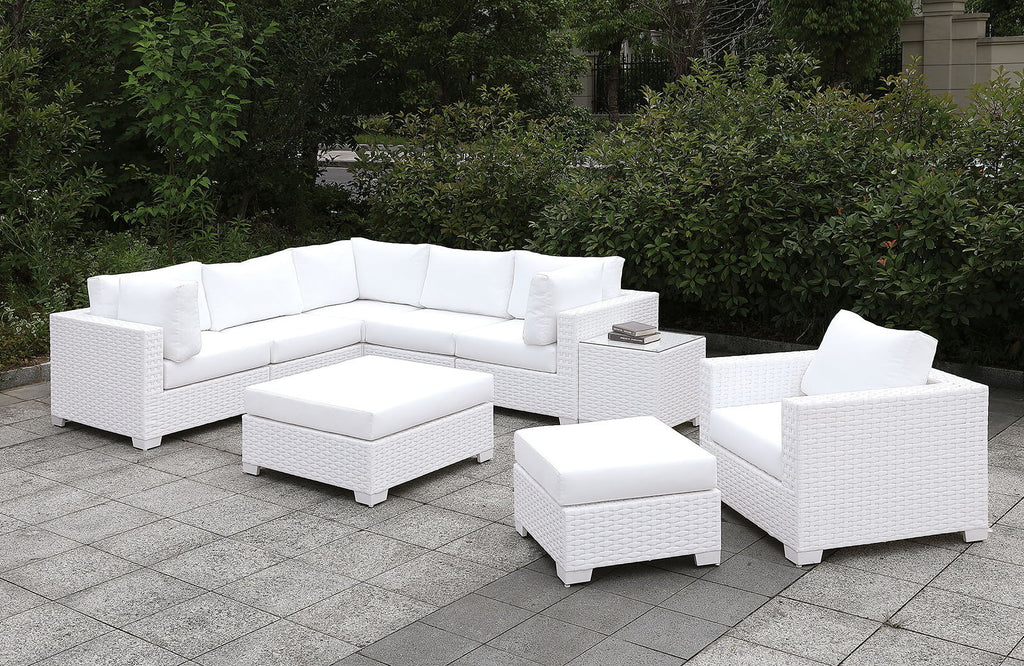 Somani - U-Sectional With Chair Wicker - White
