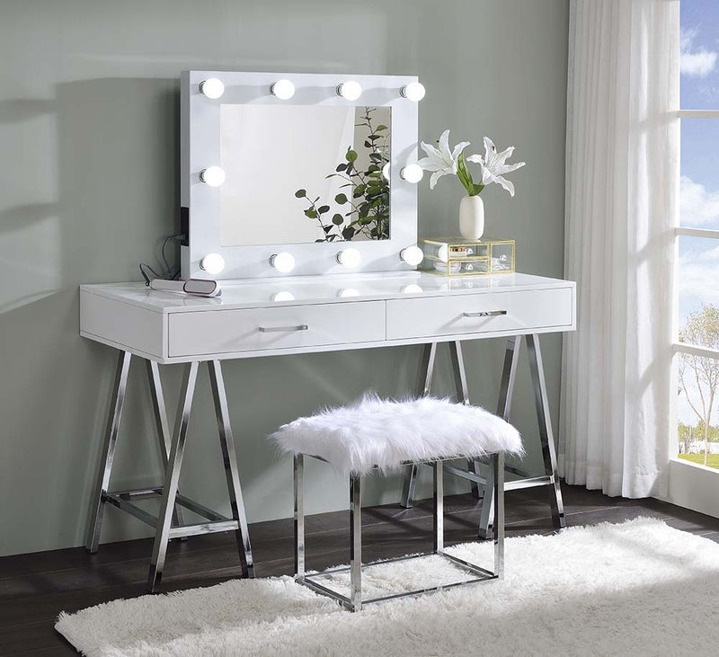 Avery - Accent Mirror - White Finish