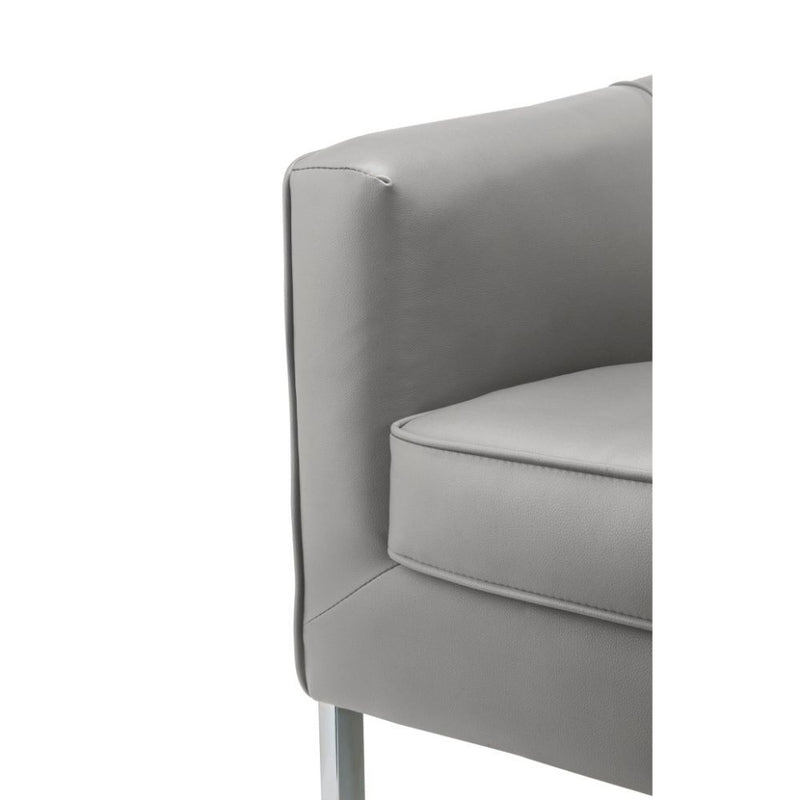 Tiarnan - Accent Chair - Vintage Gray PU & Chrome