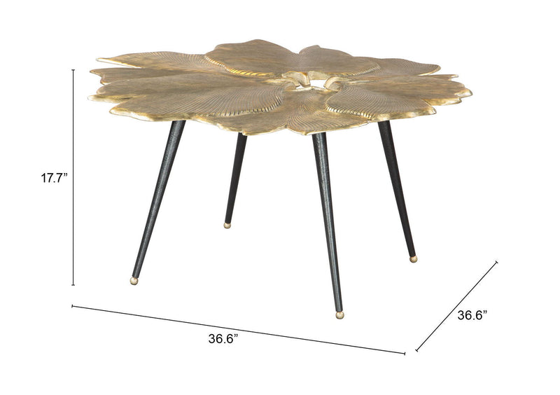Gingko - Coffee Table - Antique Brass