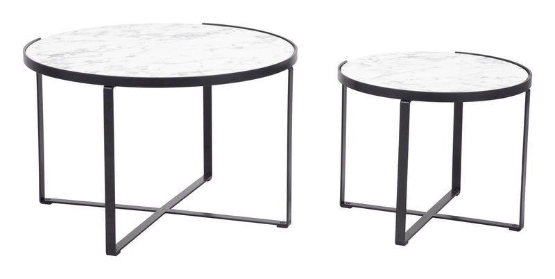 Brioche - Coffee Table Set - White & Black