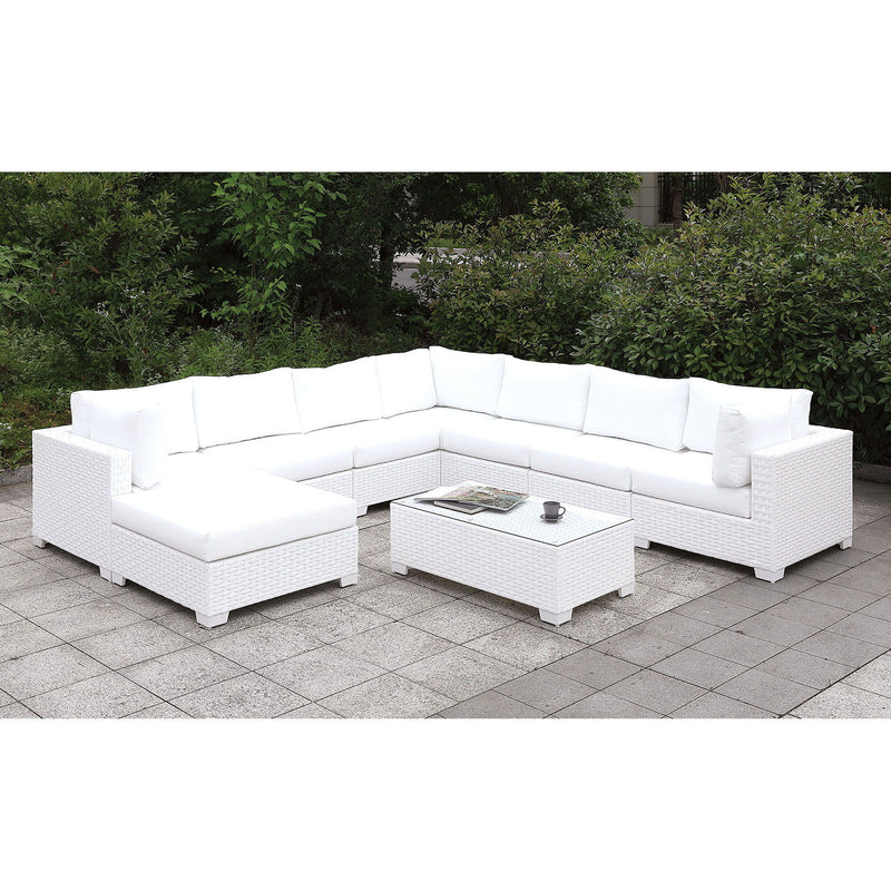 Somani - U-Sectional & Bench & End Table - White