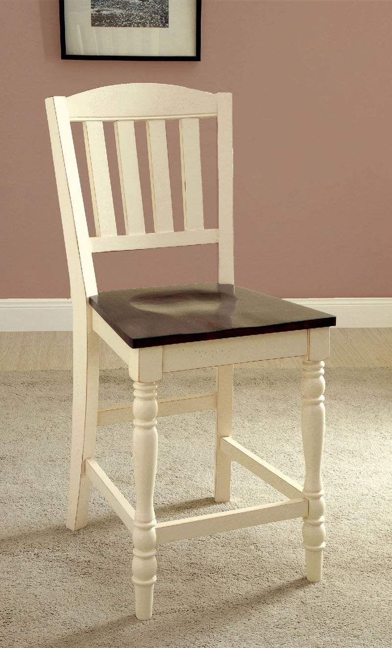 Harrisburg - Counter Height Chair (Set of 2) - Vintage White / Dark Oak