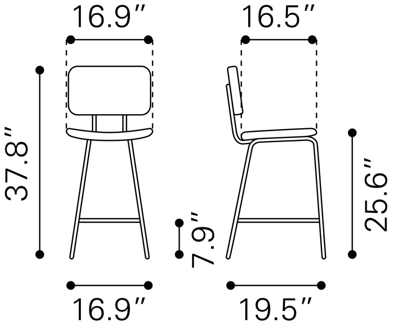 Boston - Counter Chair (Set of 2) - Vintage Black
