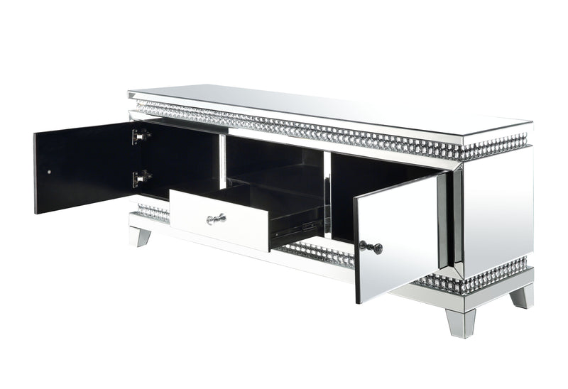 Lotus - TV Stand - Mirrored & Faux Crystals