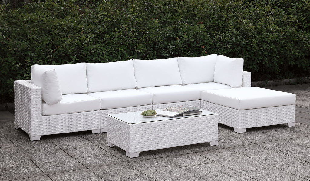 Somani - L-Sectional & End Table - White