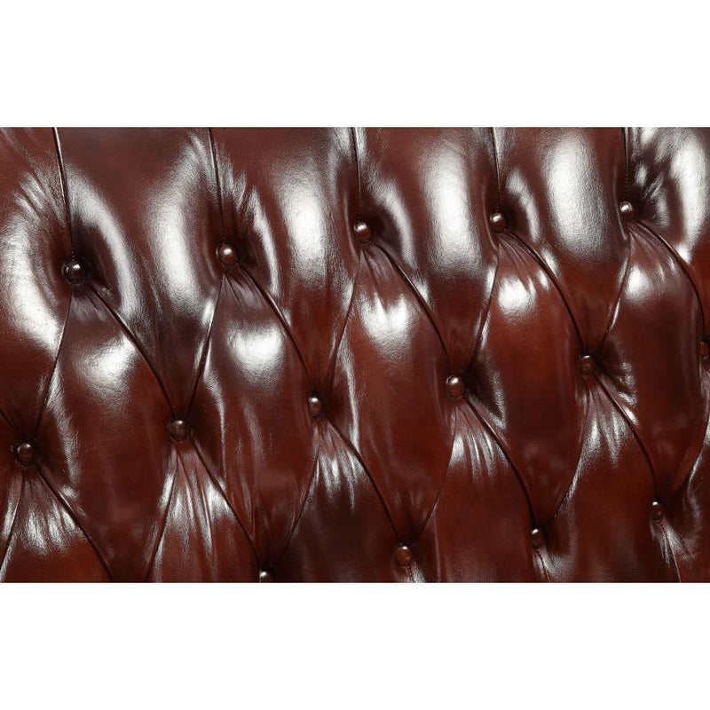 Eustoma - Loveseat - Cherry Top Grain Leather Match & Walnut