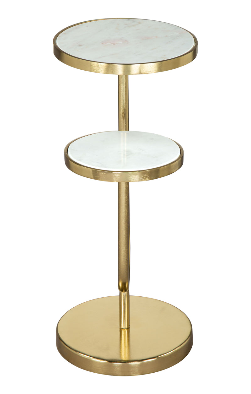 Marc - Side Table - White & Gold
