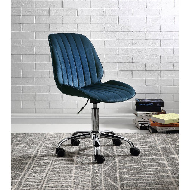 Muata - Office Chair - Twilight Blue Velvet & Chrome