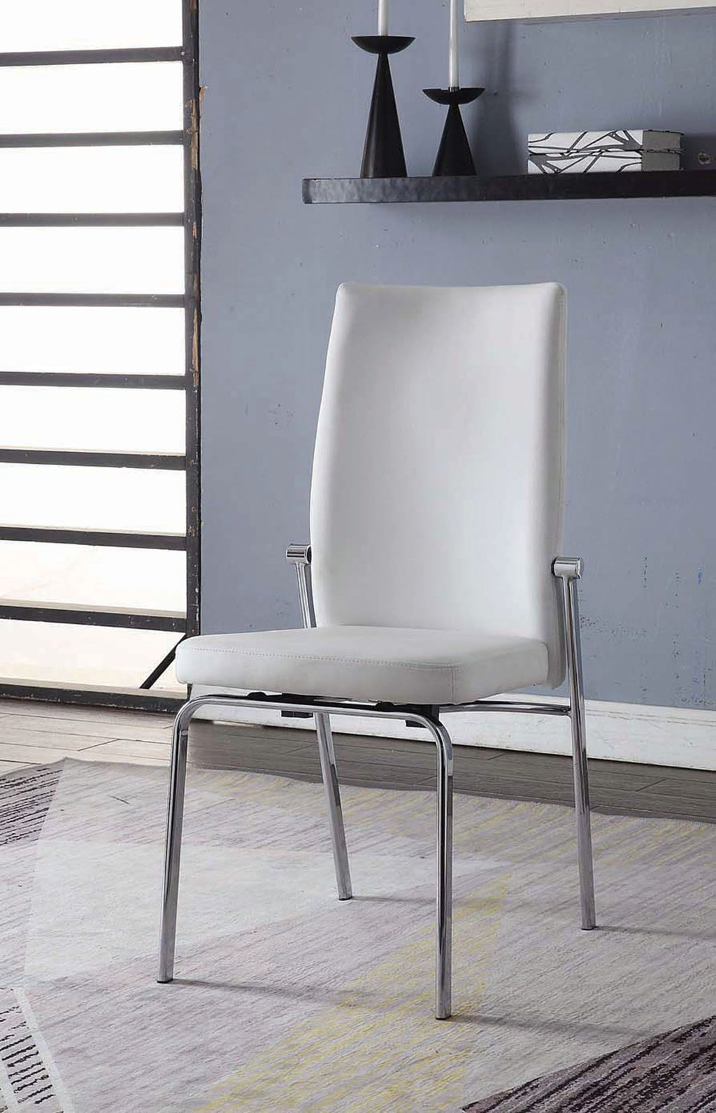 Osias - Side Chair (Set of 2) - White PU & Chrome