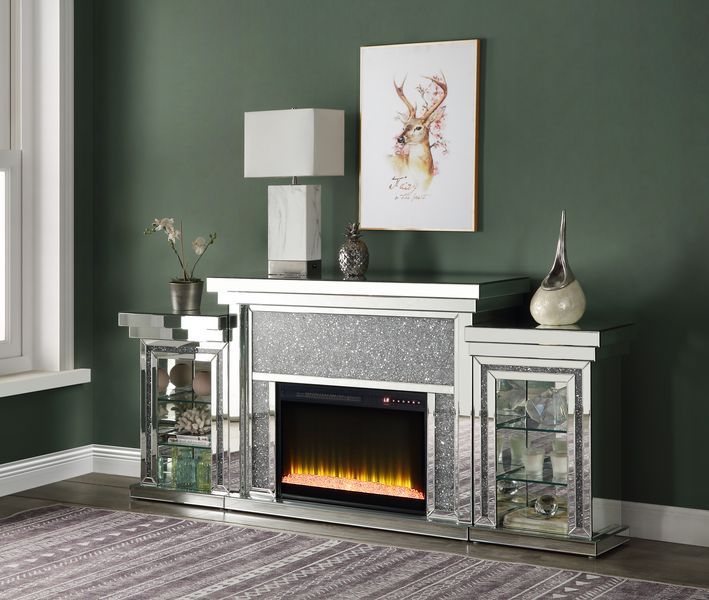 Noralie - Fireplace - Mirrored - Wood