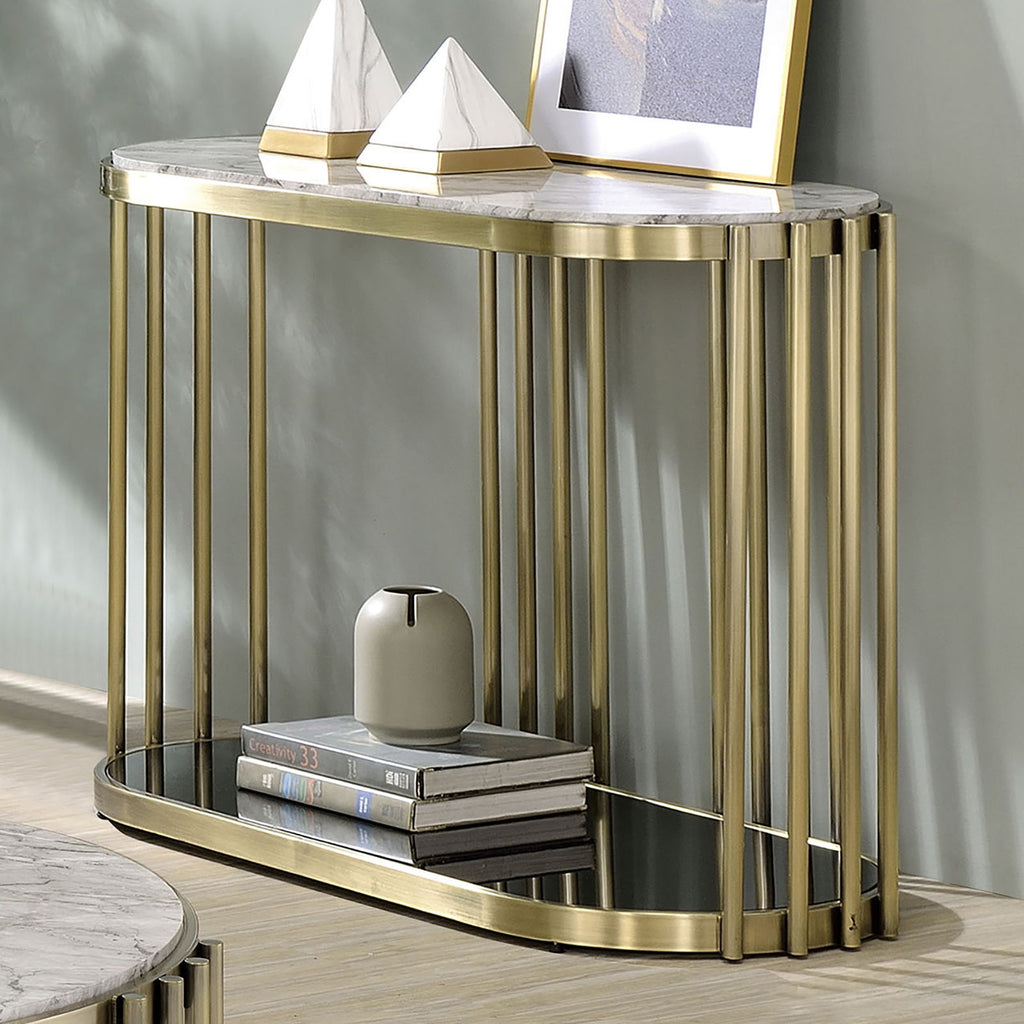 Ofelia - Sofa Table - Antique Brass / Black