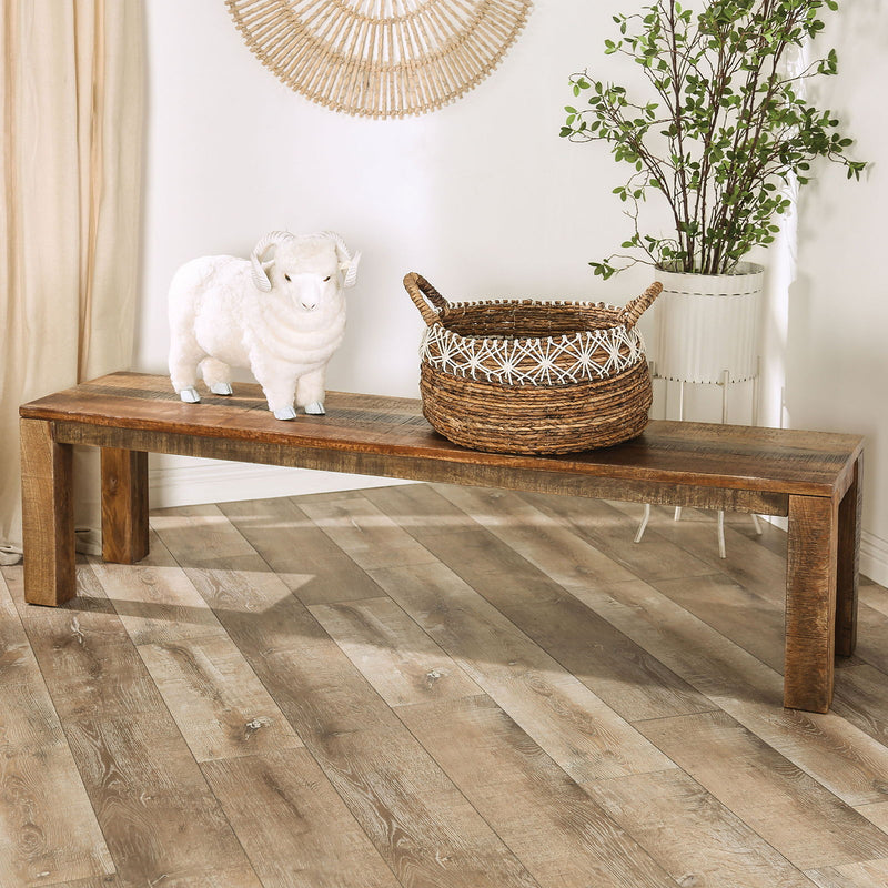 Galanthus - 68"L Dining Bench - Weathered Light Natural Tone