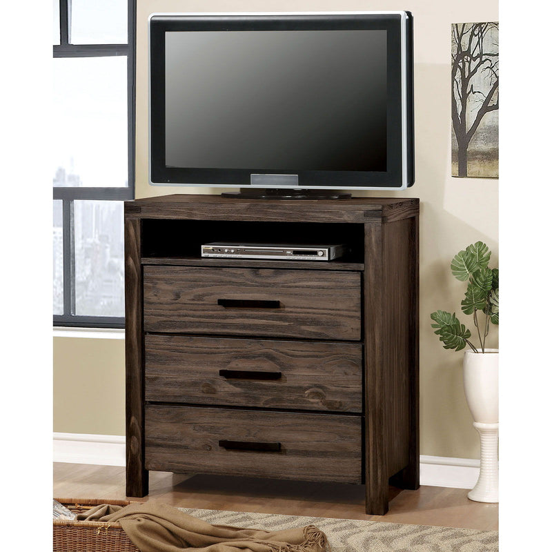 Rexburg - Media Chest - Wire - Brushed Rustic Brown