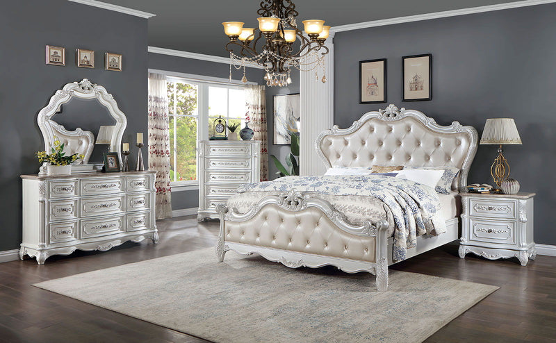 Rosalind - California King Bed - Pearl White