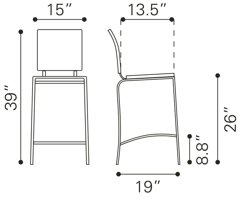 Criss Cross - Counter Chair (Set of 2)