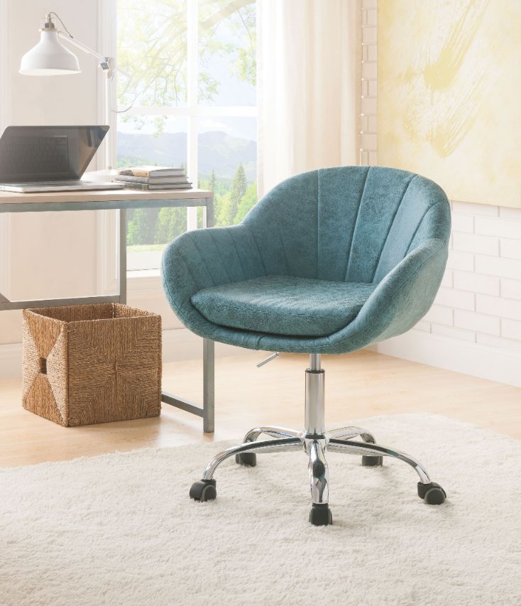 Giolla - Office Chair - Vintage Turquoise PU & Chrome