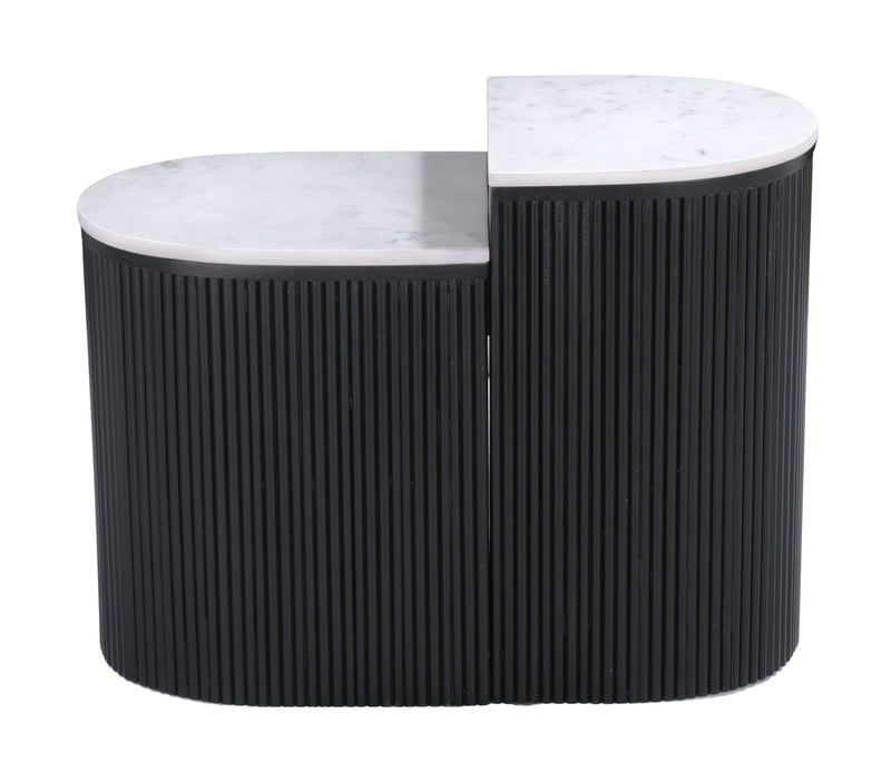 Ormara - Side Table Set - White & Black