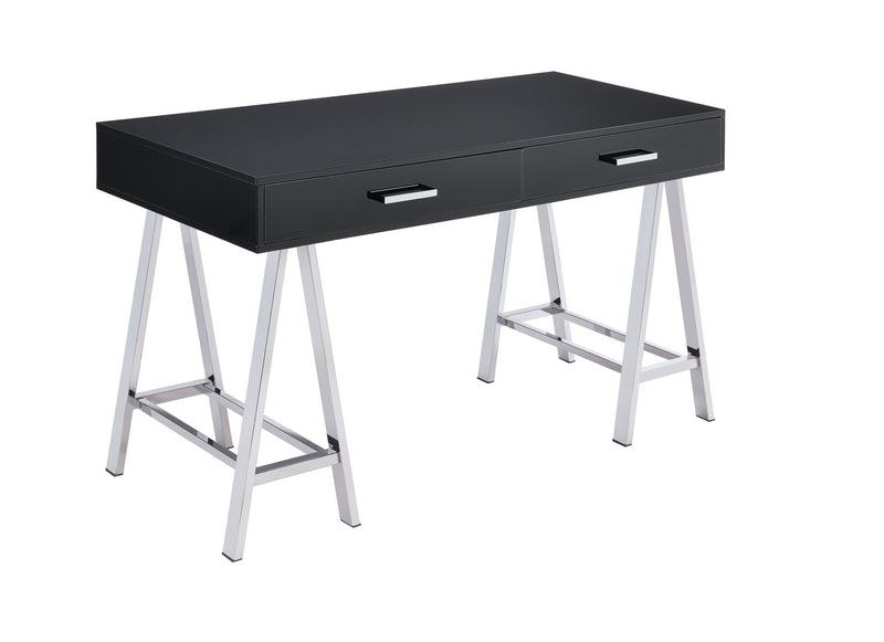 Coleen - Desk - Black High Gloss & Chrome