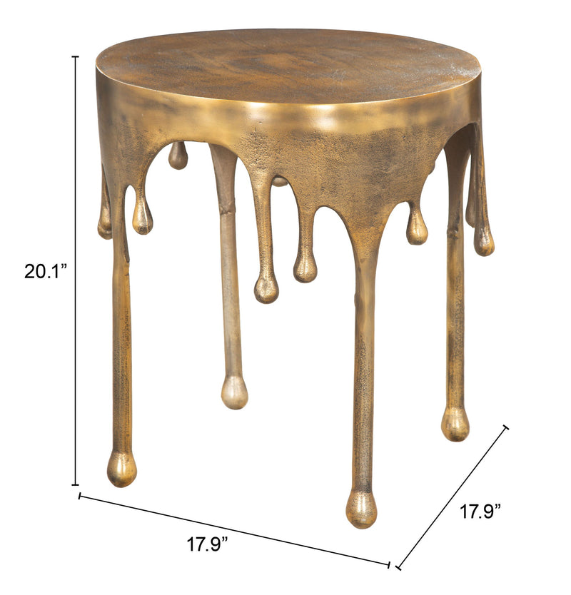 Drip - Side Table - Antique Brass