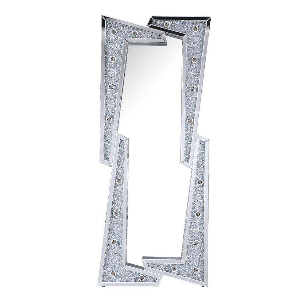 Noralie - Accent Floor Mirror - Pearl Silver - Wood - 63"