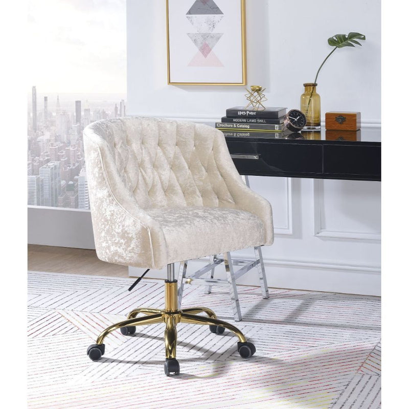 Levian - Office Chair - Vintage Cream Velvet & Gold