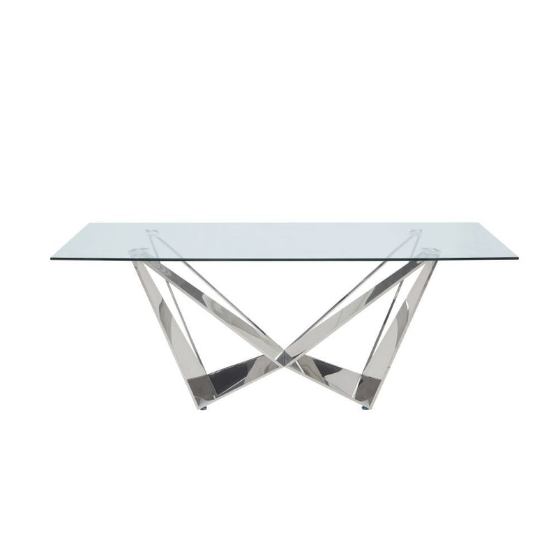 Dekel - Dining Table - Clear Glass & Stainless Steel