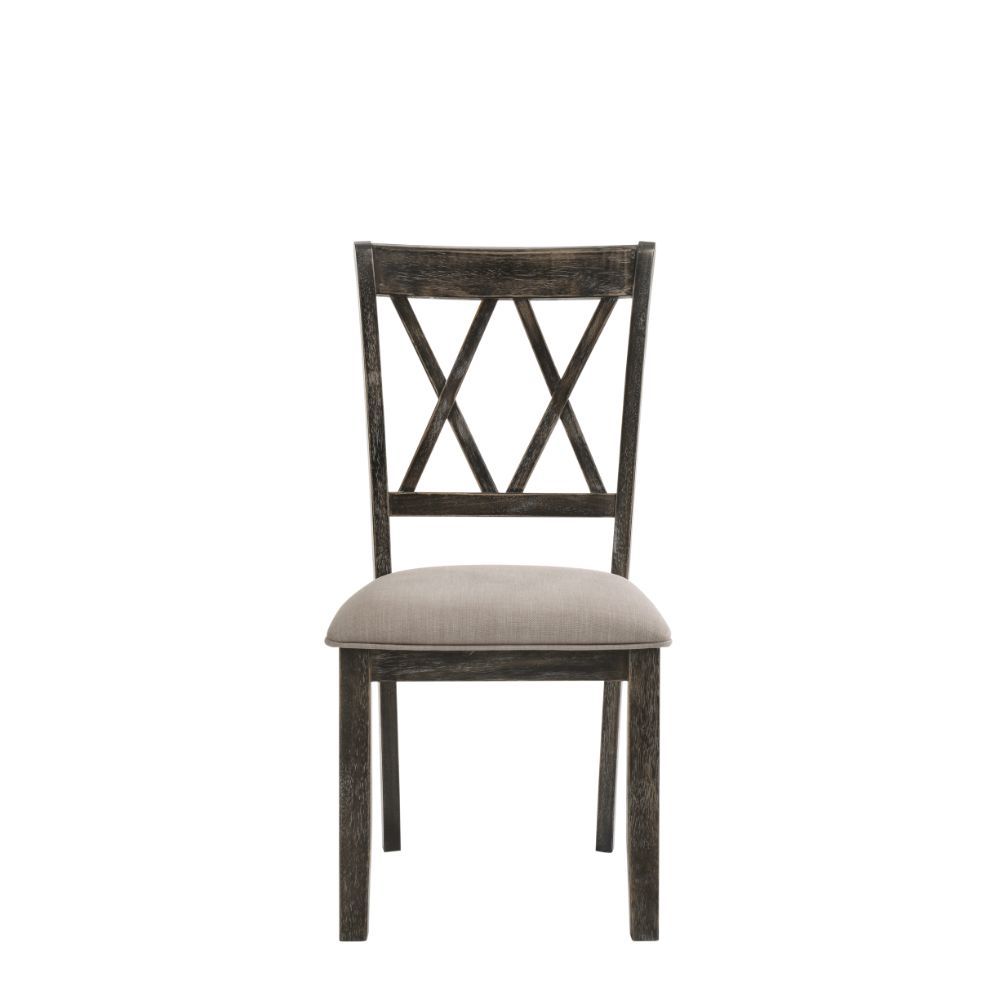 Claudia II - Side Chair (Set of 2) - Fabric & Weathered Gray