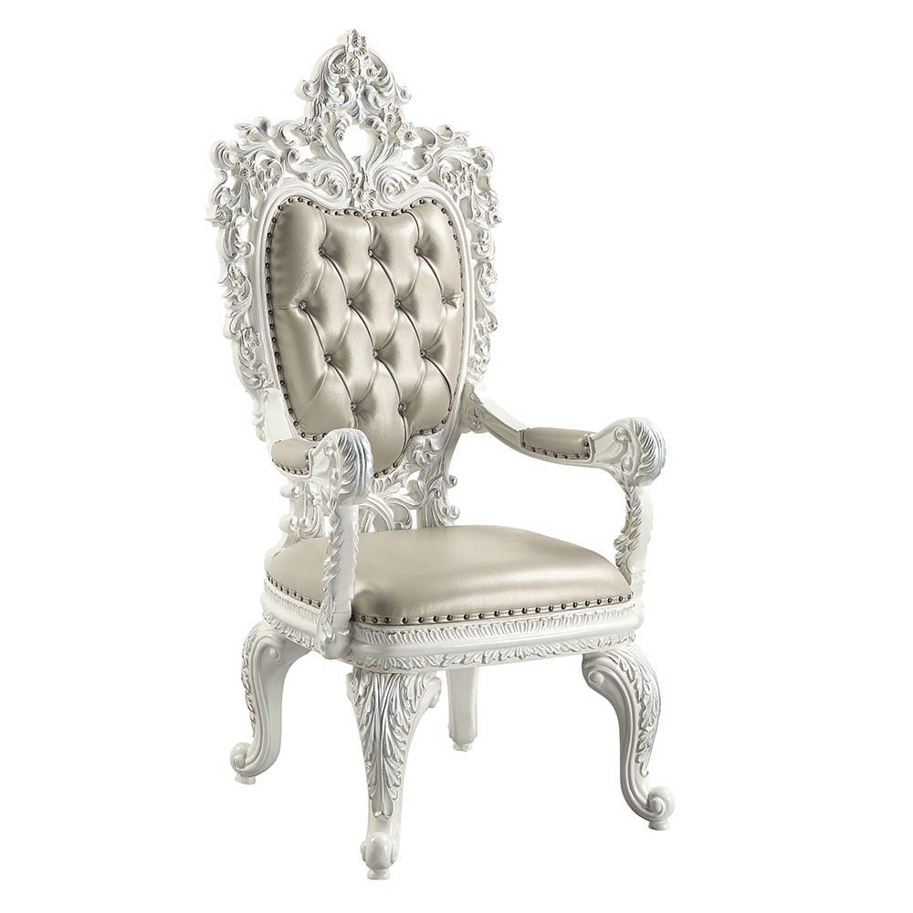 Vanaheim - Dining Chair (Set of 2) - Beige PU & Antique White Finish