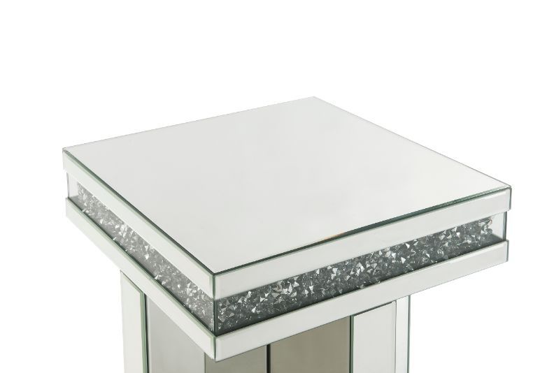 Noralie - End Table - Mirrored & Faux Diamonds - Wood - 24"